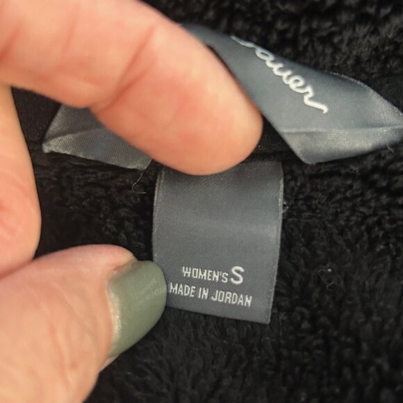 Eddie Bauer Black Sherpa Fleece Full Zip Jacket Size S - Picture 7 of 10